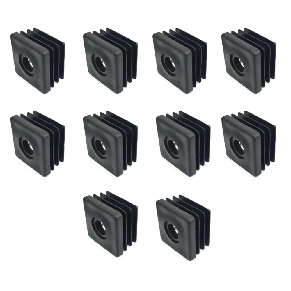 Square Pipe Plugs Fashion Balance Wihtout M6 Hole Blanking End Caps Adjustable Plastic Wheel Accessories Home image 3