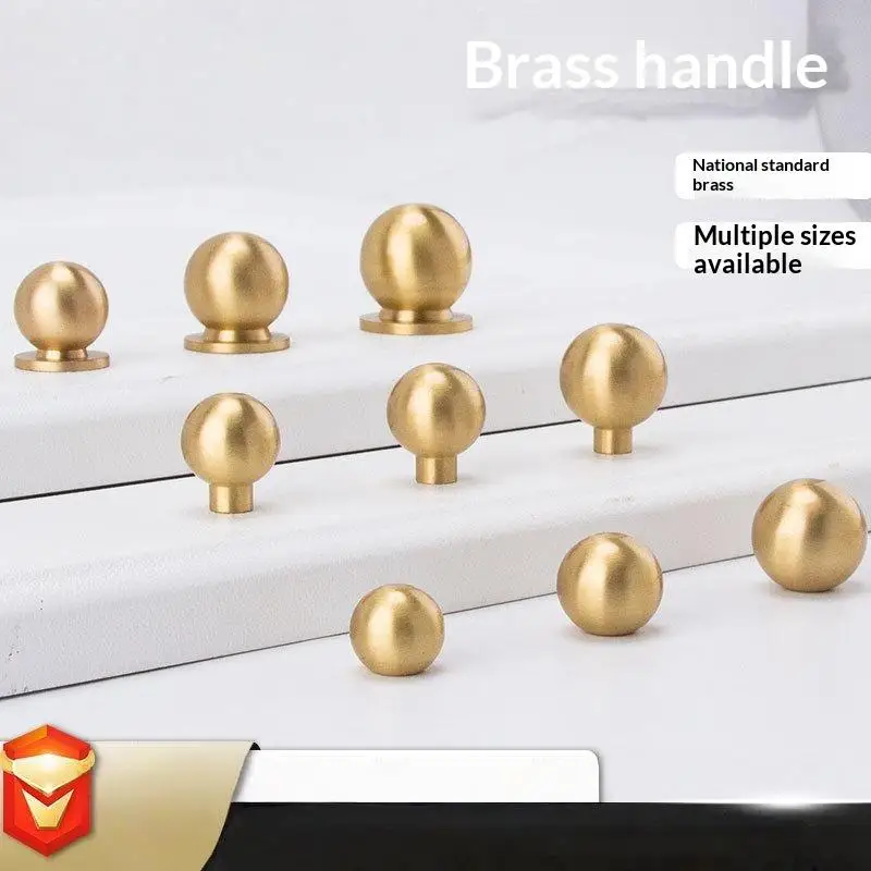 Retro Brass Ball Cabinet Knob Single Hole Matte Finish Solid Round Drawer Knob For Cupboard Wardrobe Furniture Decoration