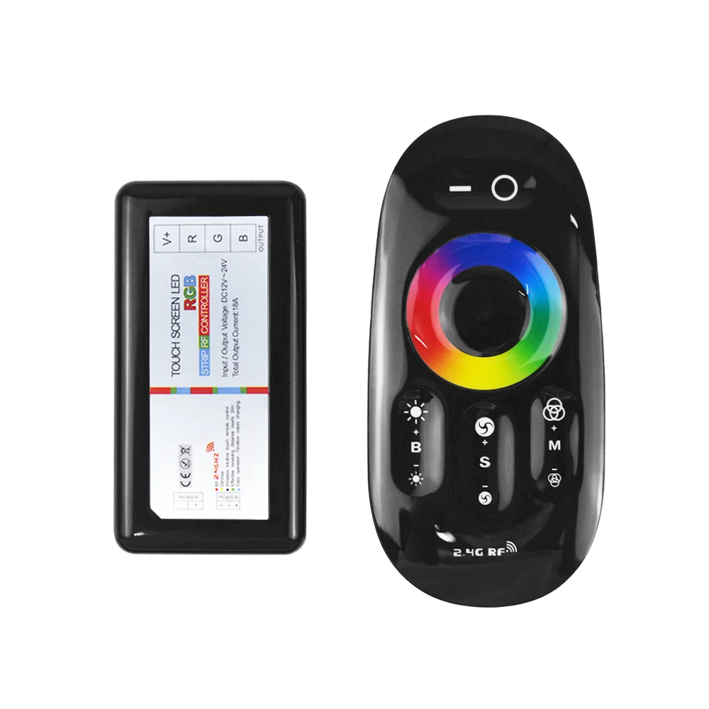 LED Light Strip Controller 2.4G Touch Remote Control Set Pack DC5V12V-24V 6A/CH Dimmer CCT RGB RGBWC Home Commercial Lightweight