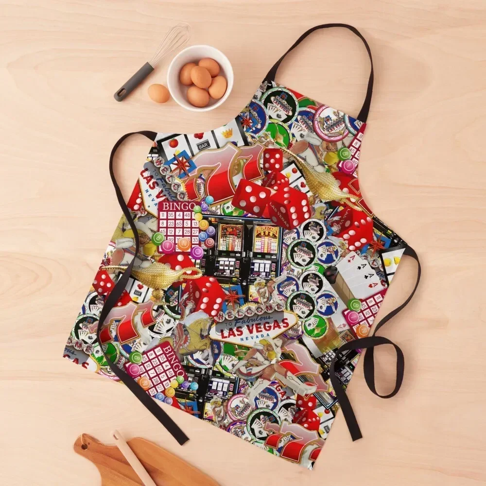 

Gamblers Delight - Las Vegas Icons Apron Costume Waiter kitchen clothes Cooking Korean Apron