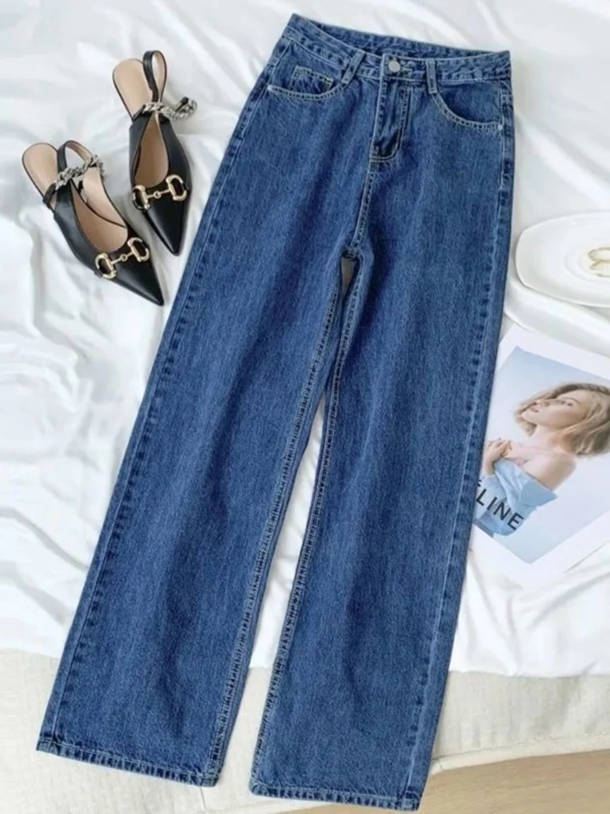 

Retro High Street Men's Jeans Loose Casual Straight Leg Waed Denim Pants Spring Autumn New Trend Brand Comfortable Fit