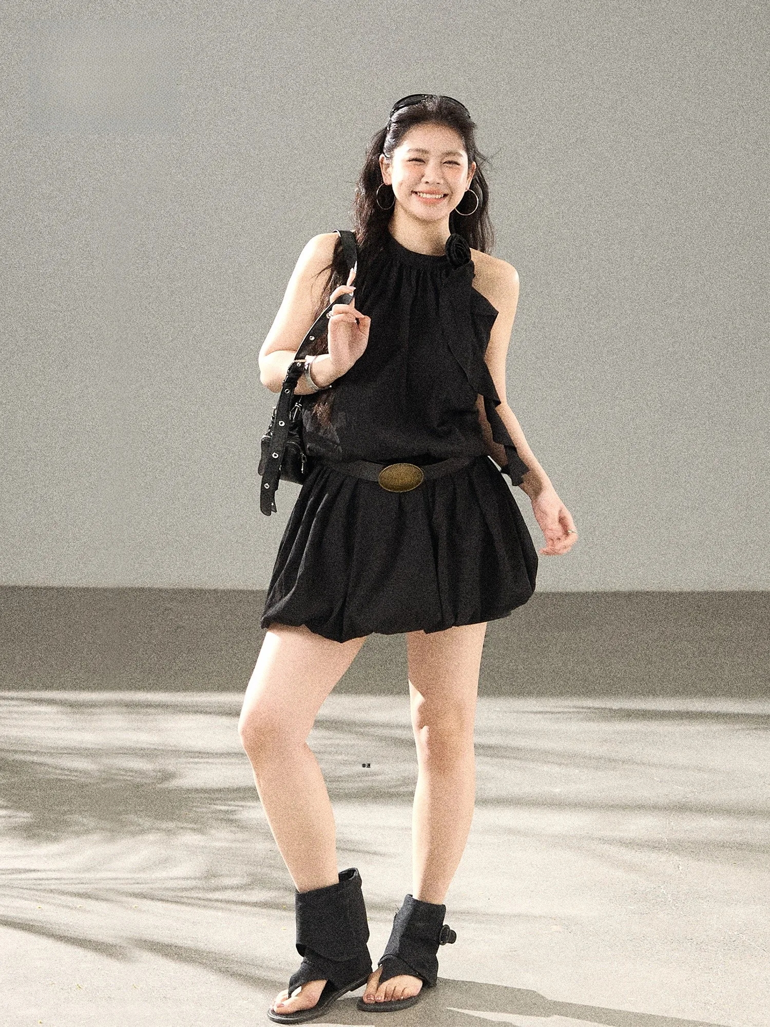 

k Belt Flud ort Skirt Commute Sle High Waist Korean Version Spring Season Ladies Faion plus Size Dr