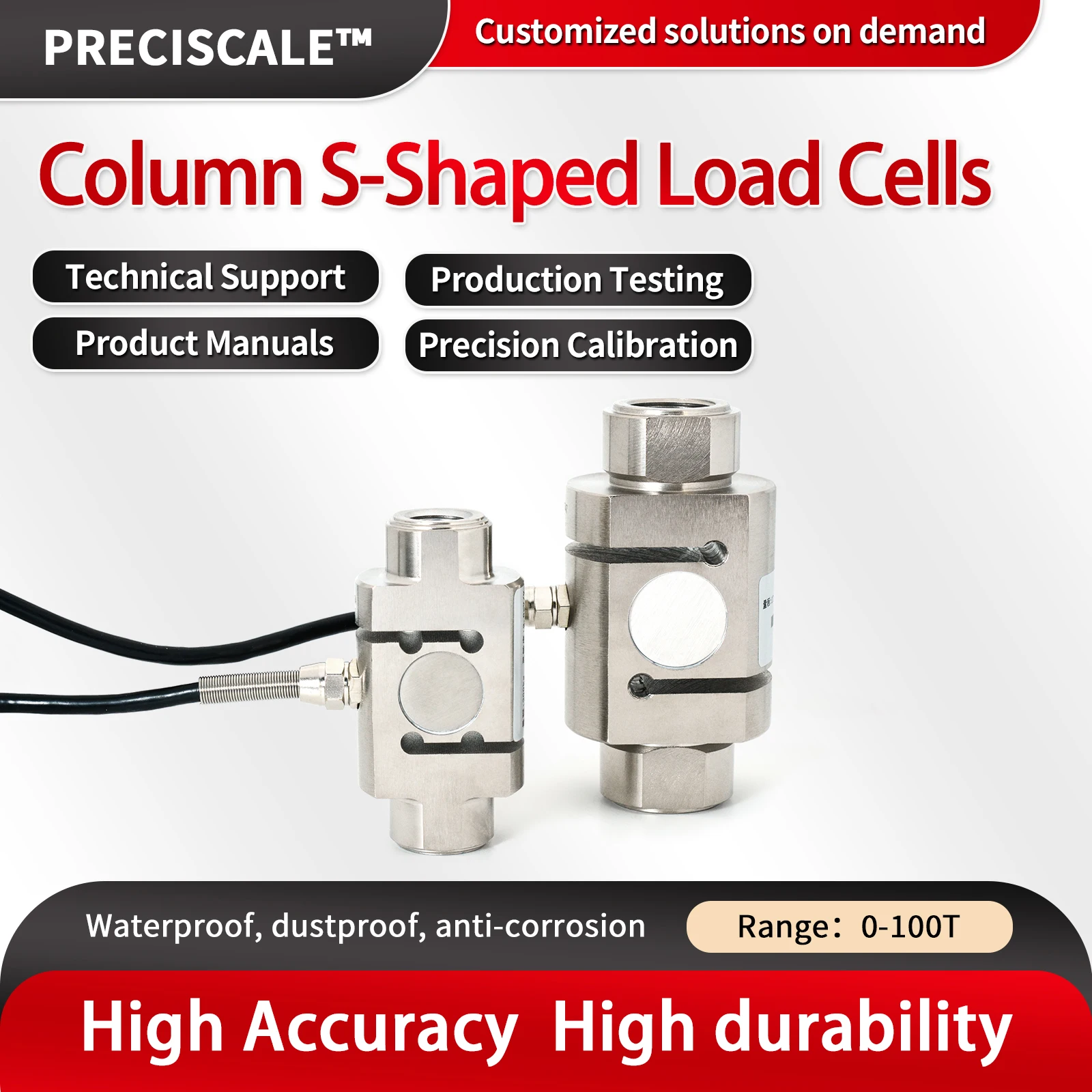 

Preciscale Column S Load Cell Sensor,Test the tensile force and compressive force,High Precision Weighing Sensor 5V-12V