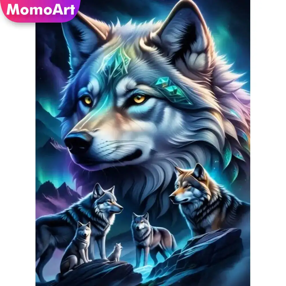 Momoart Katze Diamant Malerei Tier bunte Diamant Mosaik Bild Strass Mond Wand Dekor