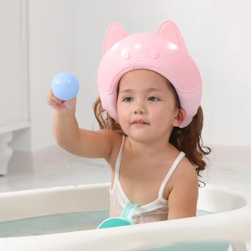 Baby shampoo cap, adjustable children's shower cap, waterproof children's bathing sunshade cap, cute baby shampoo eye protection