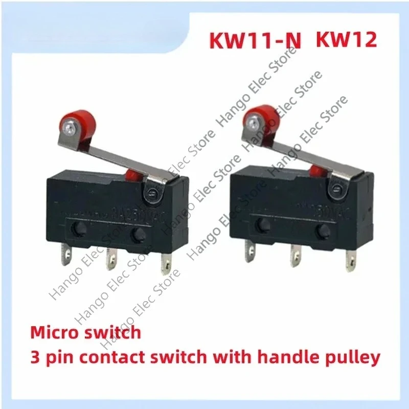 10-20pcs KW11-N kw12 5a 250v spdt 1no 1nc momentane Scharnier rollen hebel taktsc halter 3-polige Maus-Reset-Taste