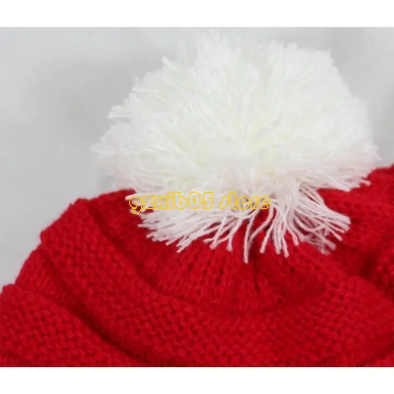 C9GE Theme Party Knitted Santa Hat Christmas Party Hat for All Age Festival Santa Caps Family Gathering Props Christmas Hat