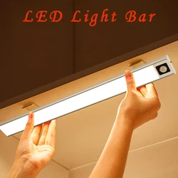 LED Menschlichen Körper Sensor Licht Bar Intelligente Magnetische Absorption Selbst-adhesive Nacht Lampe USB Aufladbare Schrank Schrank Licht Streifen