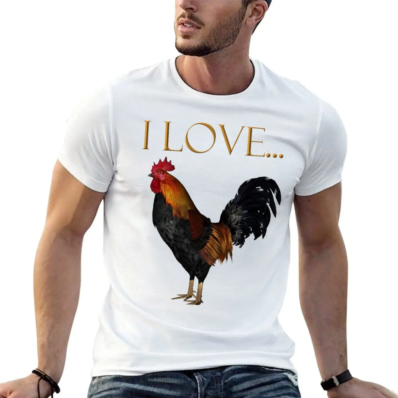

I Love Roosters T-Shirt man t shirt summer t shirts for man pack cotton cotton t shirts high quality T-shirt
