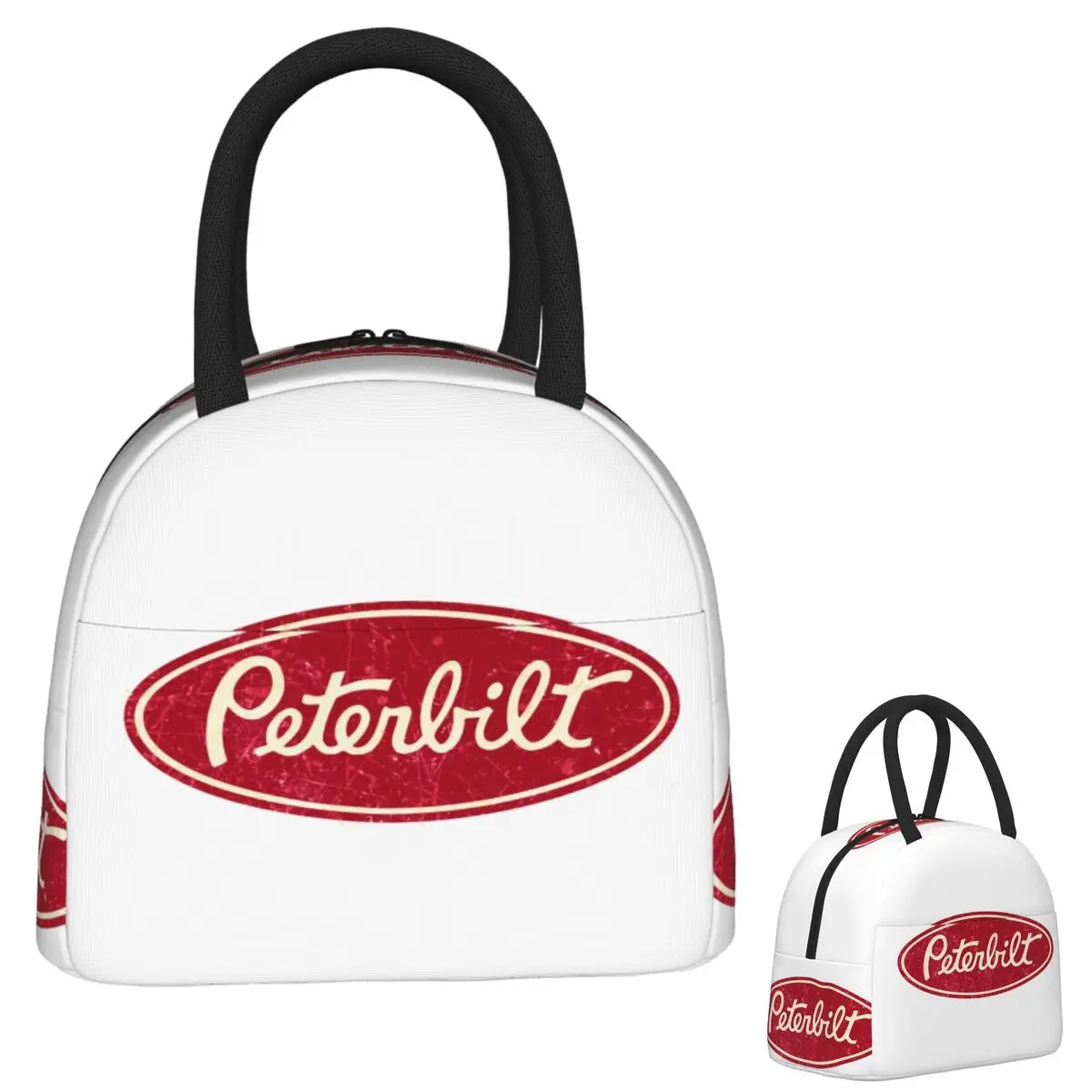 

Peterbilt Truck Racing Vintage Insulated Lunch Bag for Women Children Leakproof Food Boxes Thermal Lunch Box Tote