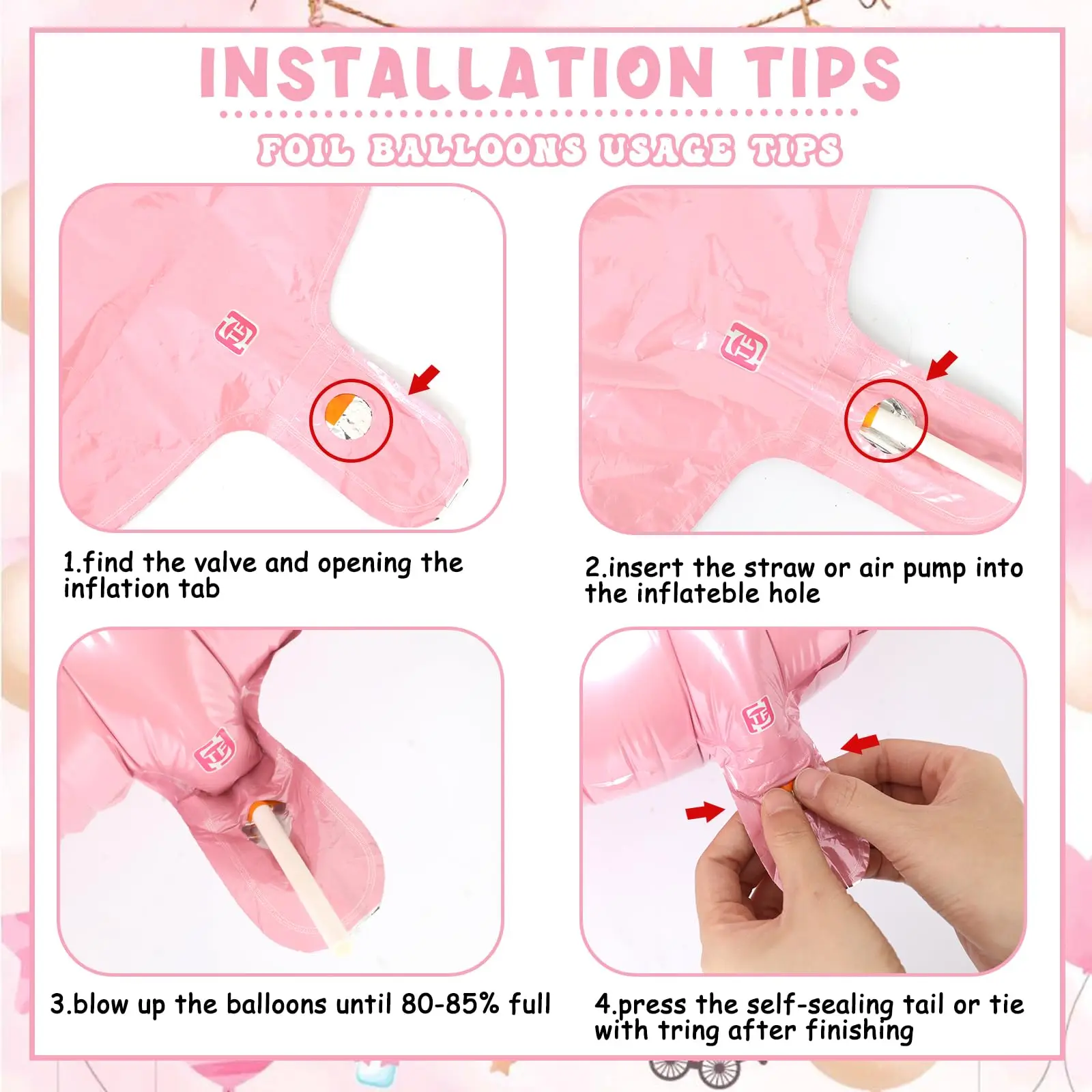 مجموعة واحدة من لافتة ترحيب منزلية لتزيين الأطفال باللون الوردي، إنه بالونات على شكل قلب لعيد ميلاد حديثي الولادة #6