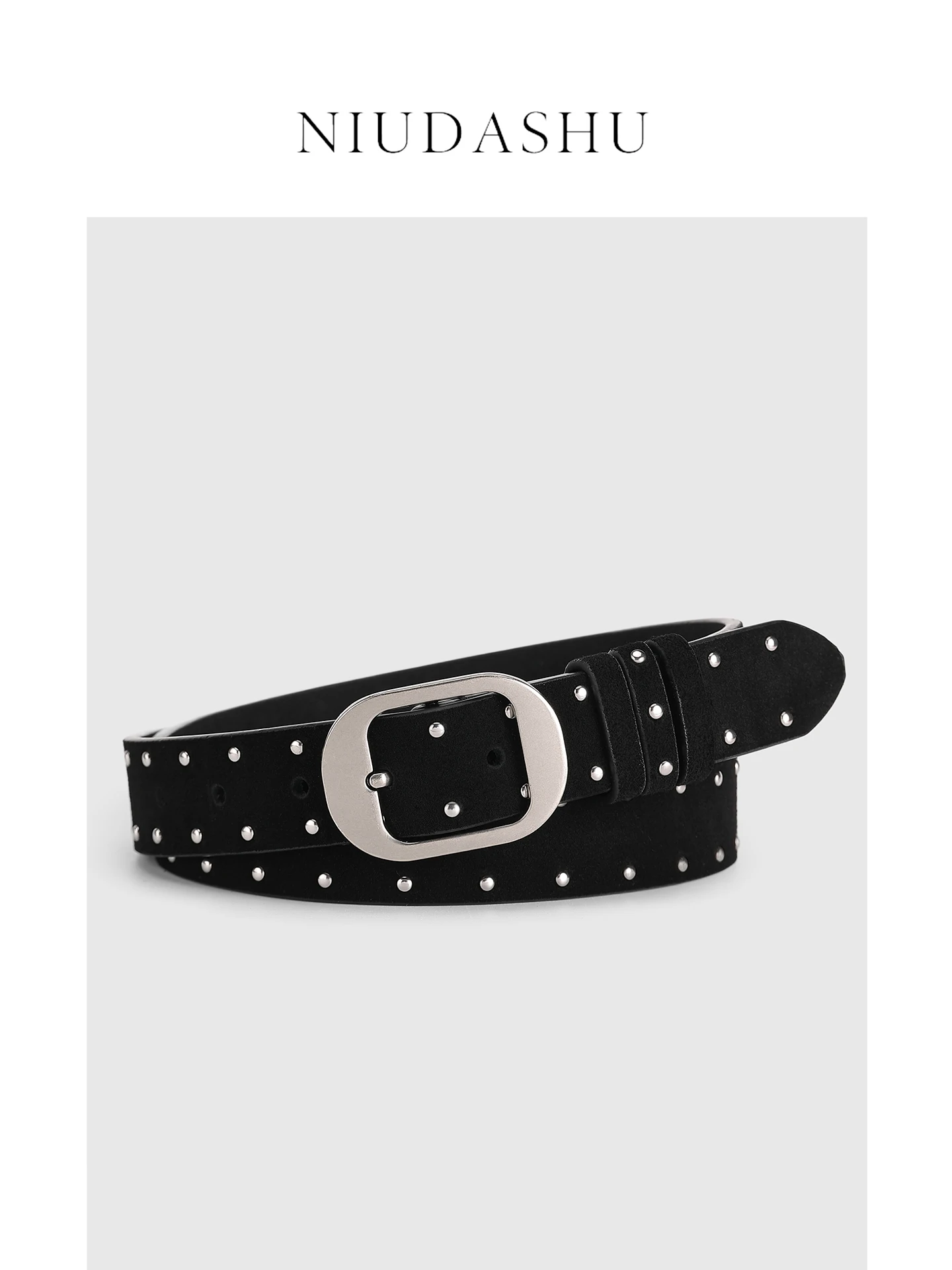 春夏の新スタイルの女性のベルト付きジーンズパンクスタイルファッショナブルなカジュアルリベット装飾トレンディな個性若者ウエストベルト