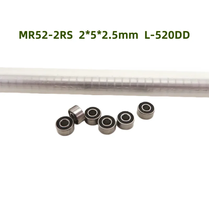 high quality MR52-2RS L-520DD 2*5*2.5mm ABEC-3 miniature deep groove ball bearings 2x5x2.5 mm MR52RS MR52 model bearing