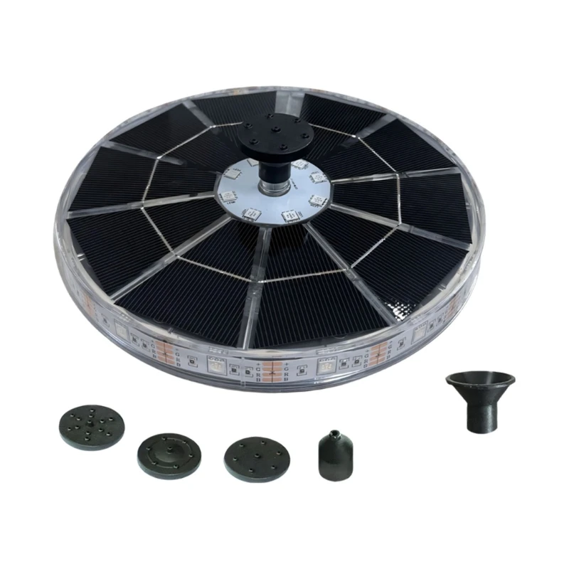 DIY-Solarwasserpumpen für Garten, Teich, Pool, solarbetriebene Springbrunnenpumpen mit 6 Düsen, Gartendekoration, 3 x – Detail 1