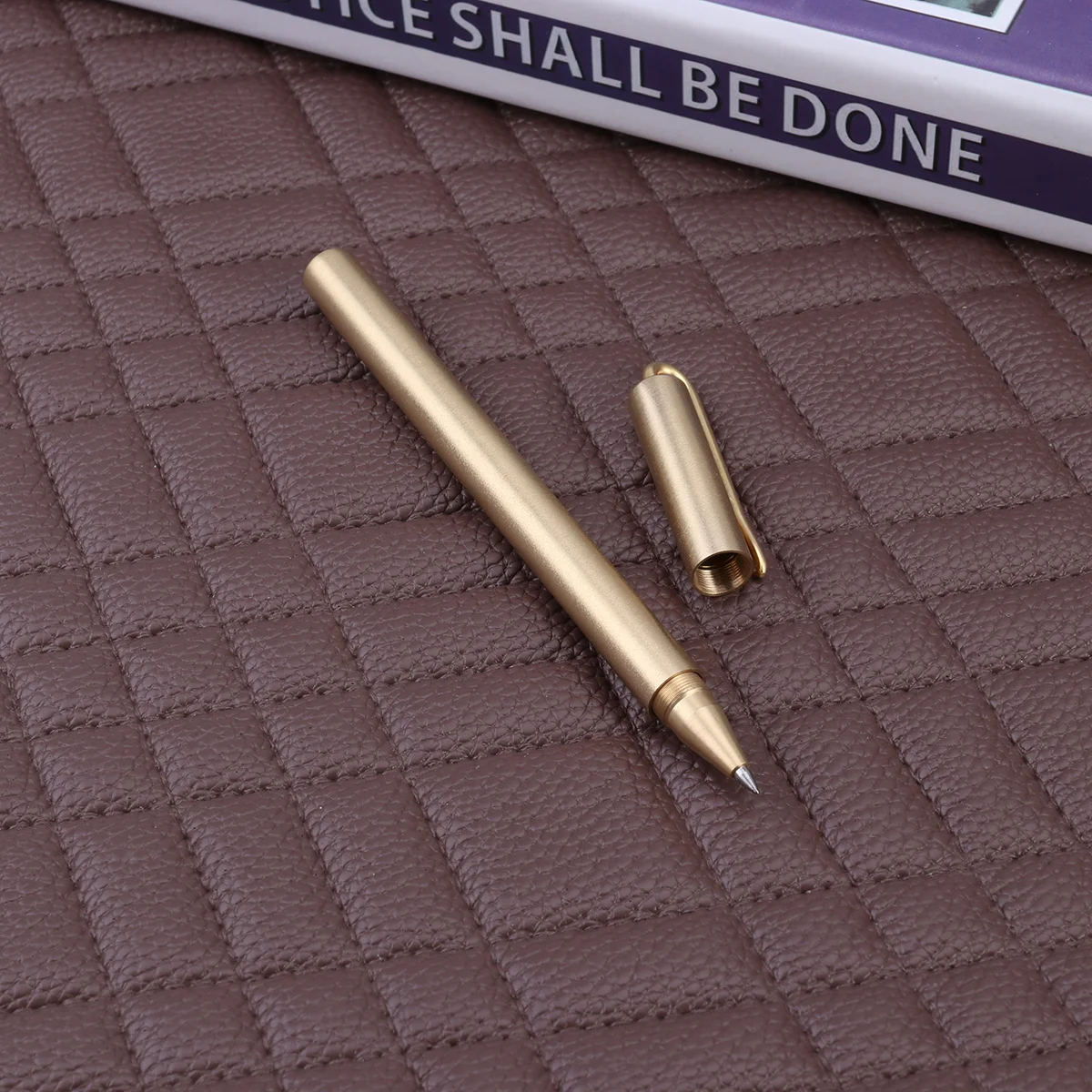 

Metal 14.5X0.9Cm Solid Brass Black Ink Fine Tip Sign Pen Smooth Writing Office Supply Gift For Men Signature Instrument