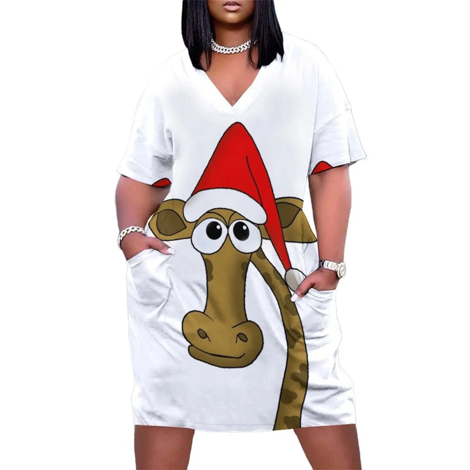 

Christmas giraffe Loose Pocket Dress wedding dresses for woman prom dresses dress dresses