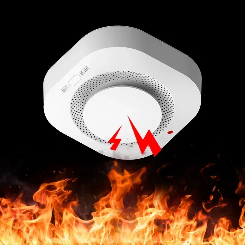 Smoke Detector Sensor For Independent Home Warehouse Security Smart Smoke Fire Alarm Replaceable Alarmas De Seguridad Para Casa