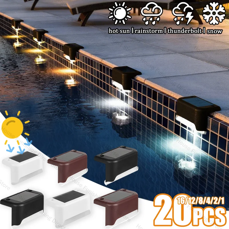 

Solar Deck Lights Fence Post Solar Lights for Patio Pool Stairs Step and Pathway Weatherproof LED Lights Powered Outdoor Lights