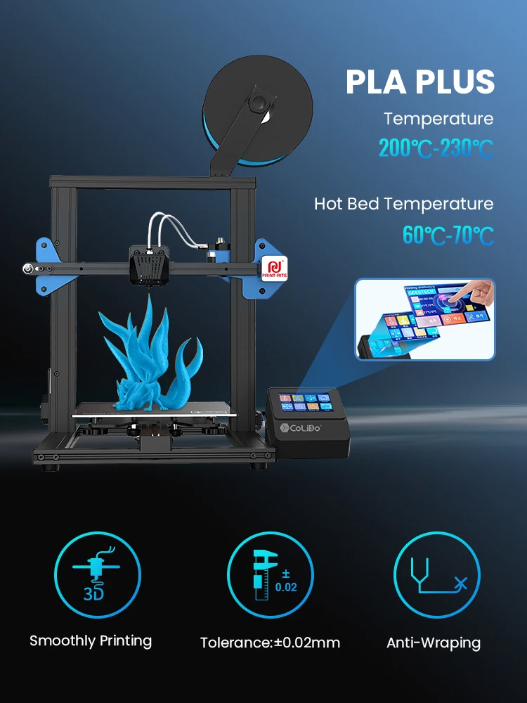 Imagem -03 - Print Filamento de Plástico para Impressora 3d Fdm sem Bolha Não Tóxico Pla Plus 1.75 mm 1kg Alta Qualidade Colido3d