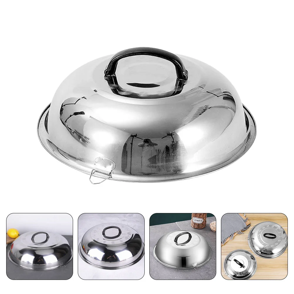 

Stainless Steel Pot Lid Reusable Pan Frying Knob Cover Kitchen Lids for Pans Griddle