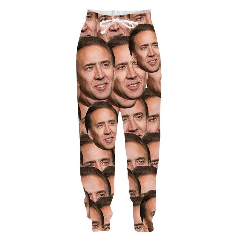 New 3D Printing Hot Famous Actor Nicolas Cage Fashion Men Women Tracksuits Crewneck Hip Hop Pants  Plus Size S-7XL streetwear