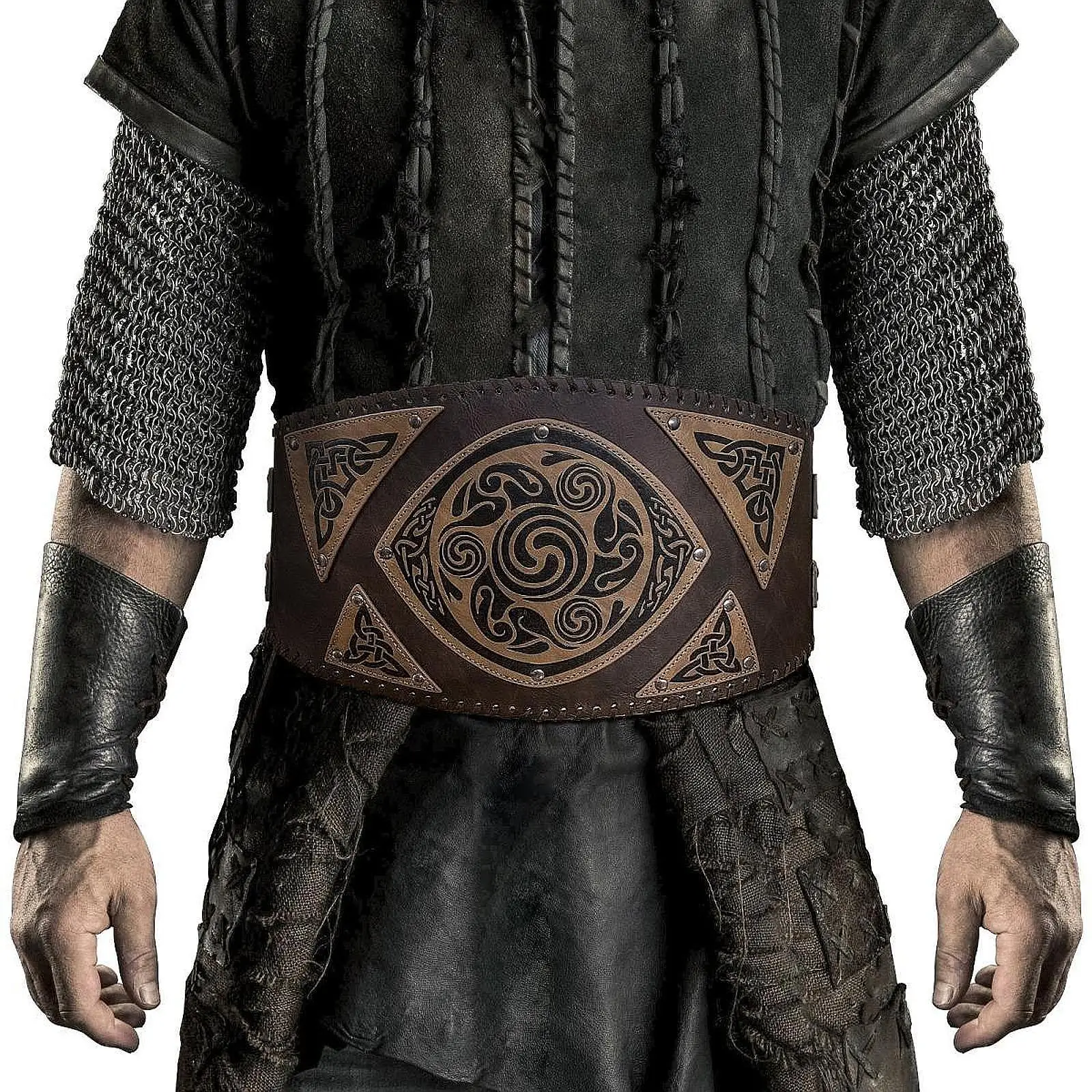 Mittelalterlicher breiter Gürtel, dekorativ für Larp, Halloween-Kostüm, Cosplay-Requisite, PU-Leder