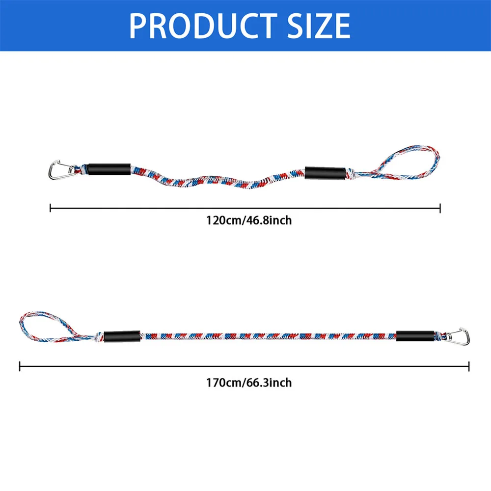 모터보트 해양 탄성 계류 로프 스트랩 후크, 카약 보트 도킹 로프, 보트 부두 스트레치 서핑 로프, 카약 액세서리, 1.2M