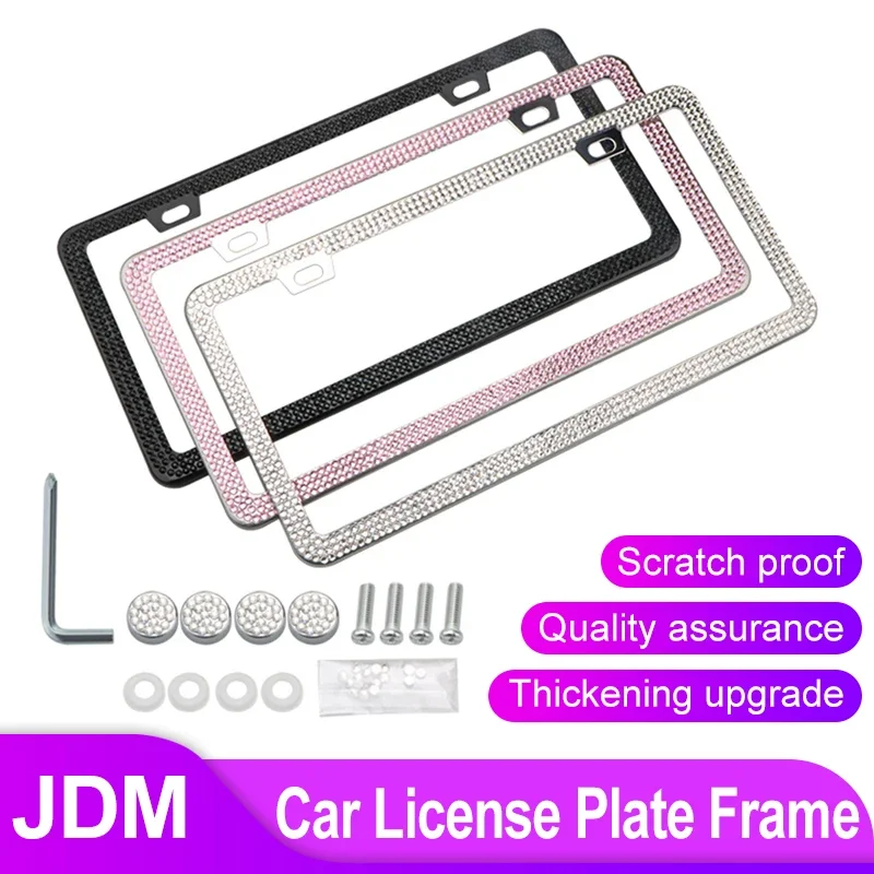 Car license plate frame cover frame 31 * 16cm shiny crystal license plate frame women's rhinestone car accessories