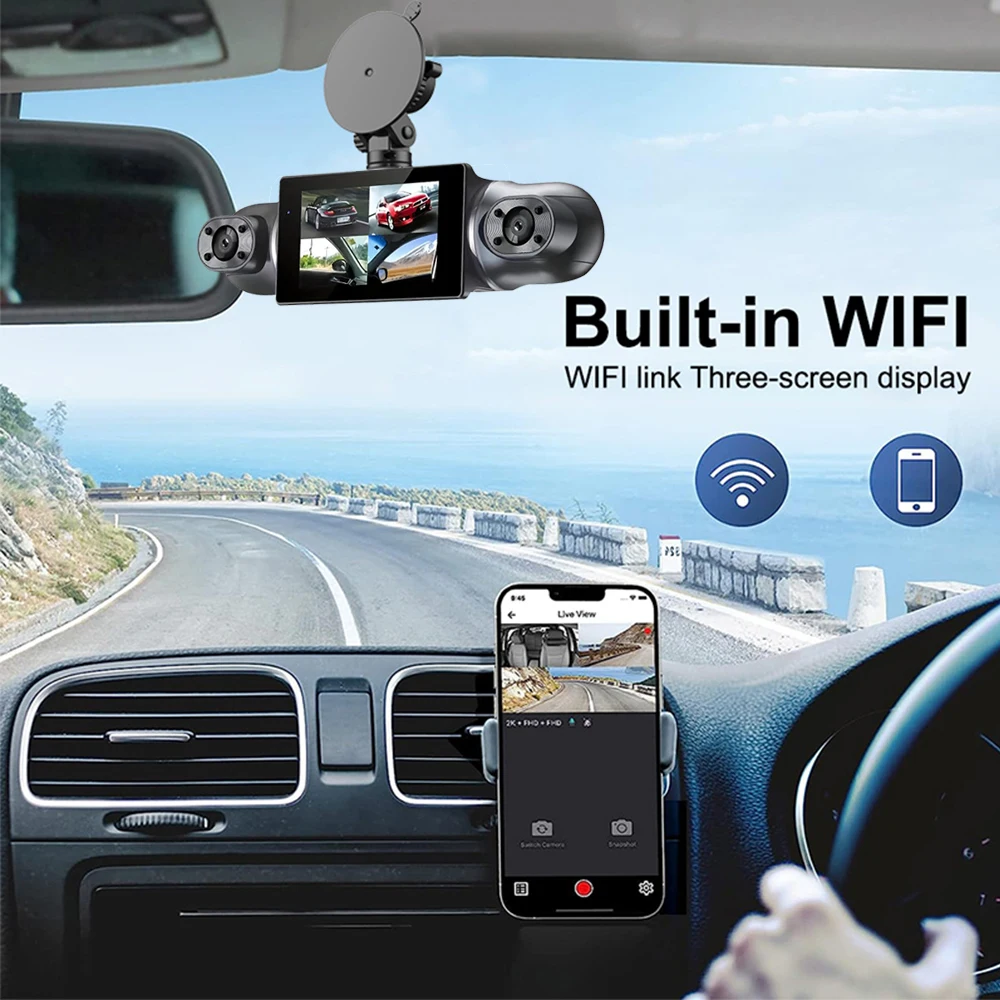 4 Channel Dash Cam Full HD 4*1080P For Car DVR 4 Lens 360°Auto Video Recorder Night Vision Rotatable camera car recorder WiFi