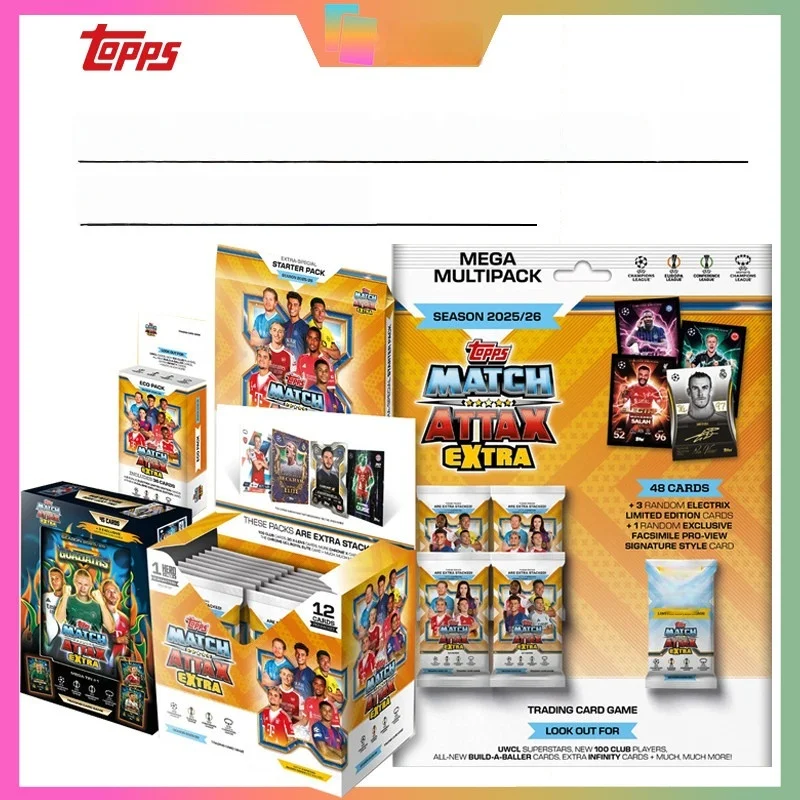 Topps Match Attax Extra 2025 26 UEFA Champions League Europa League - Caja Coleccionable de Tarjetas de Fútbol para Coleccionistas