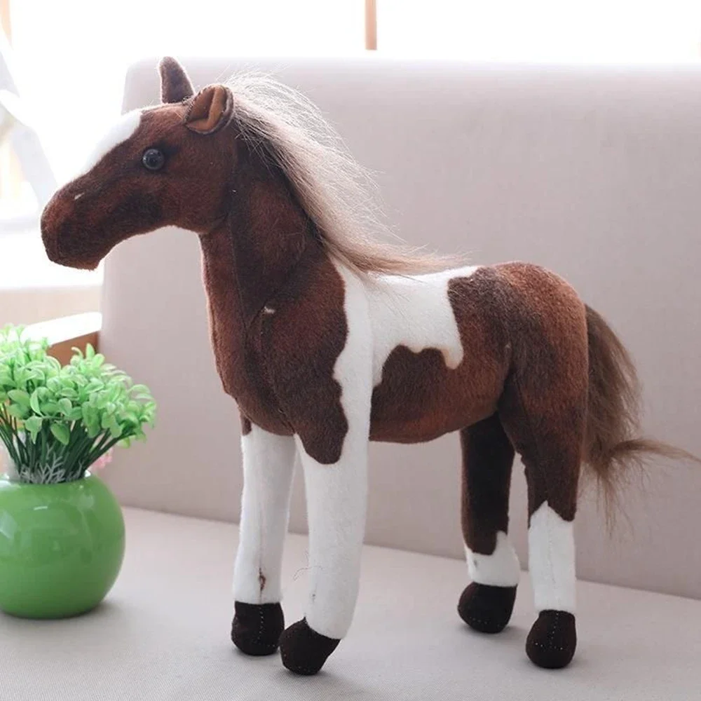 40cm Simulated Horse Doll Plush Toy Mascot Zodiac Horse Animal Doll Decoration Pillow Soft Child Birthday Gift Decoration