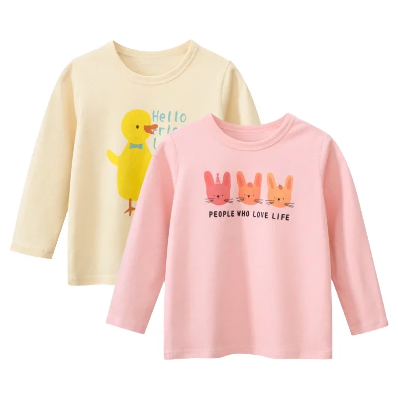 

Kids Long-sleeved T-shirt 2025 Spring Autumn New Children's Clothing Girls Cartoon Bottoming Shirt Baby Clothes