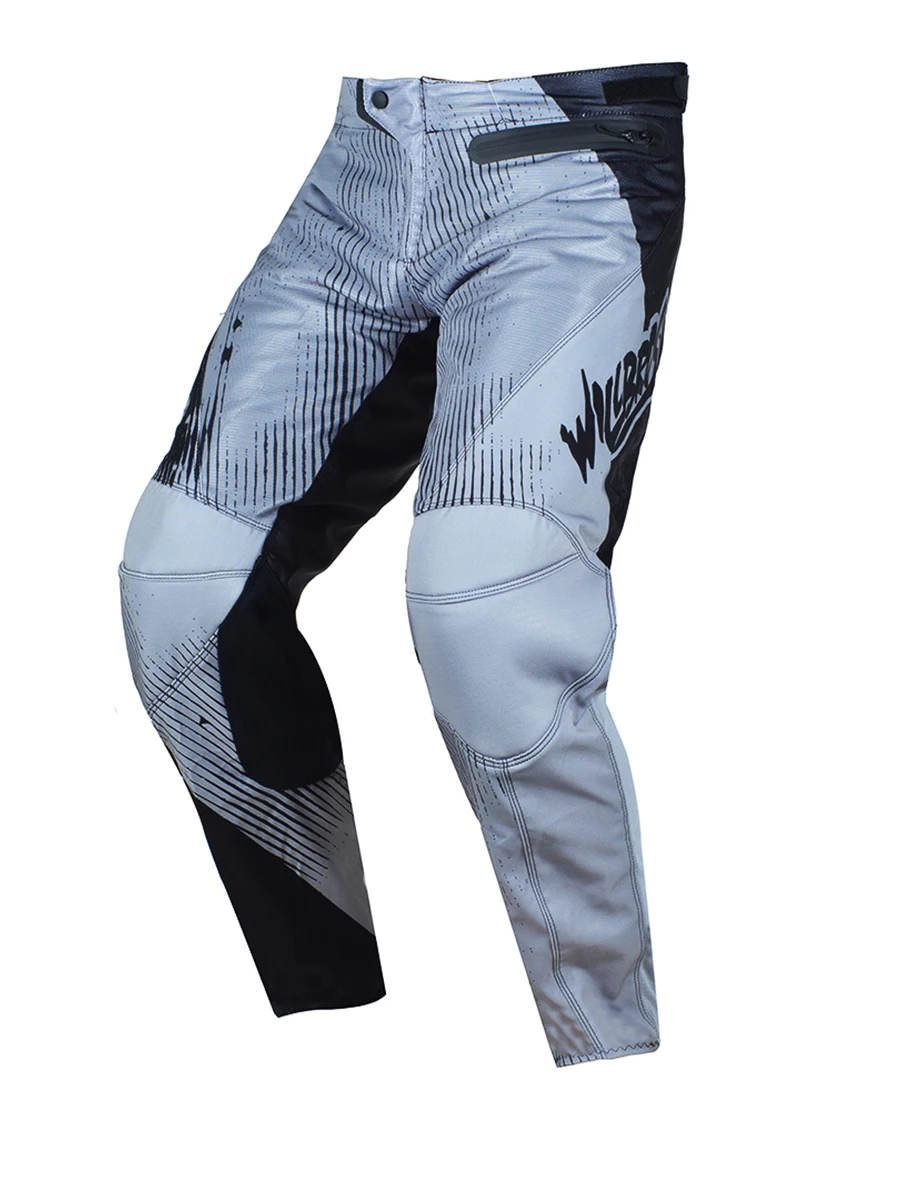 Motocross Pants Sprint Race MX BMX Dirt Mountain Bike Trousers Willbros Offroad Cycling Street Moto Motor Pants Grey Mens