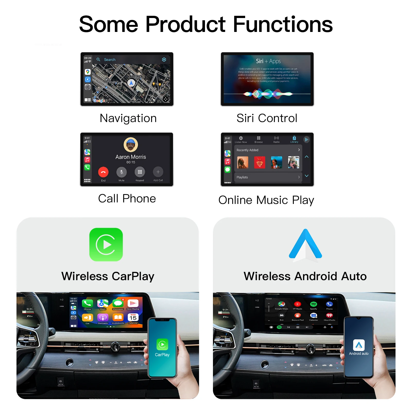 Exploter Wireless CarPlay Android Auto Retrofit Decoder Kit Multimedia Plug And Play Video Interface Ariya 2020-2024