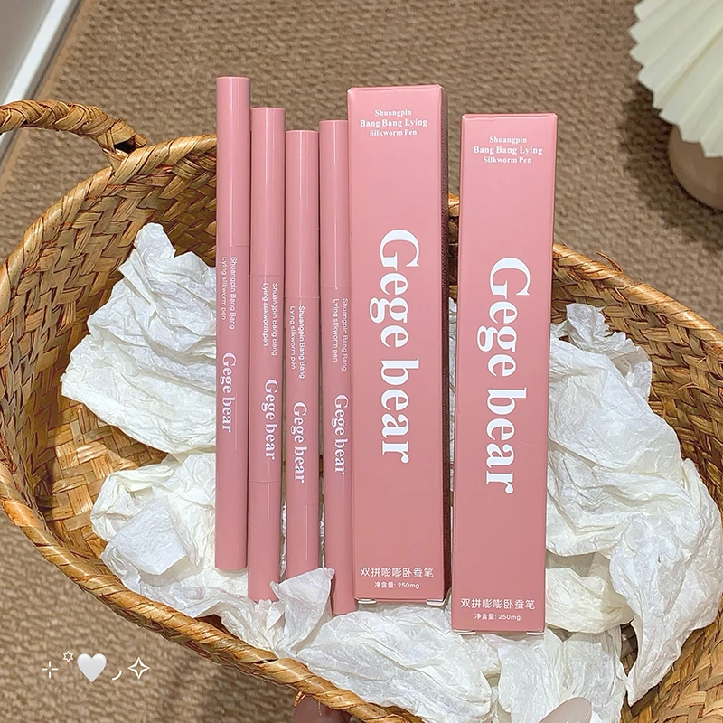 Bolígrafo de gusano de seda de doble tono Gege Bear, resaltador y sombra 2 en 1 para efectos naturales, duraderos y 3D, apto para principiantes