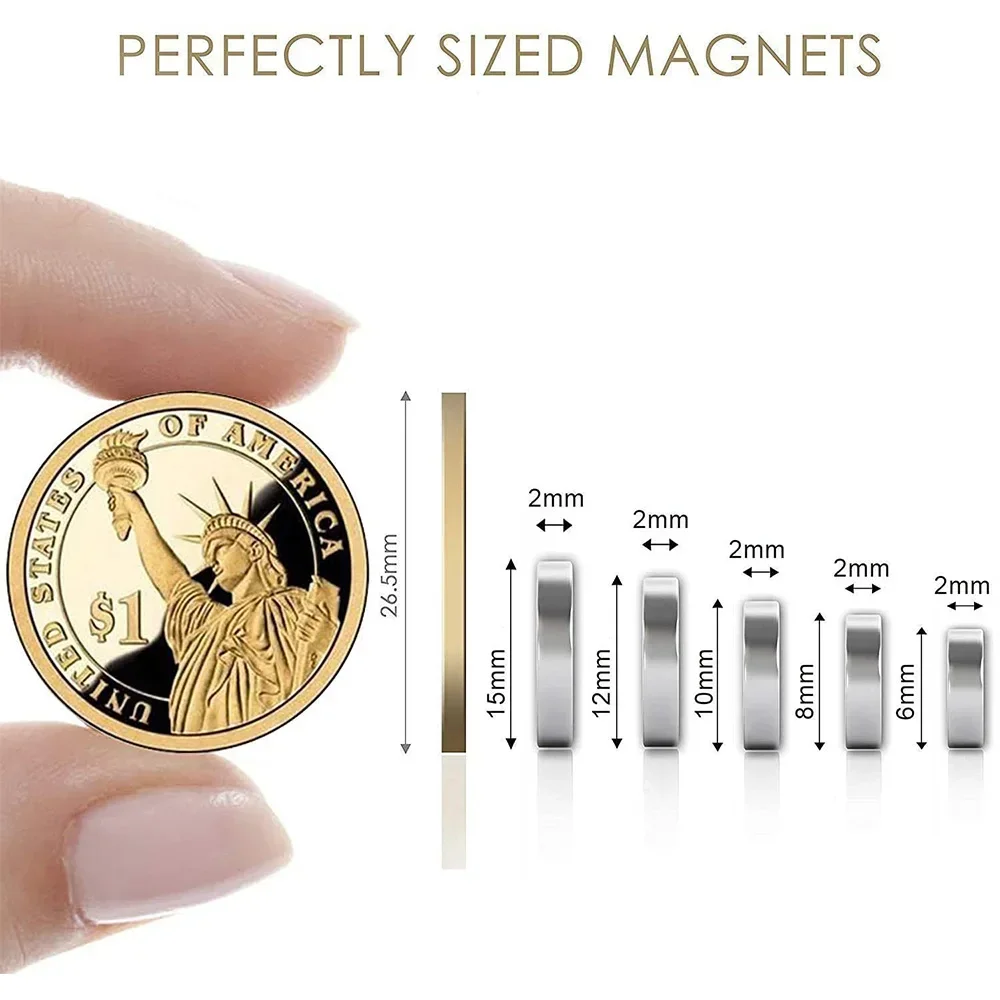 Diameter 6/8/10/12/15Mm Neodymium Magneet Bar Ronde Ndfeb Magneten Ndfeb Dikte Magneet Ronde Luidspreker Sterke Neodymium Magneet