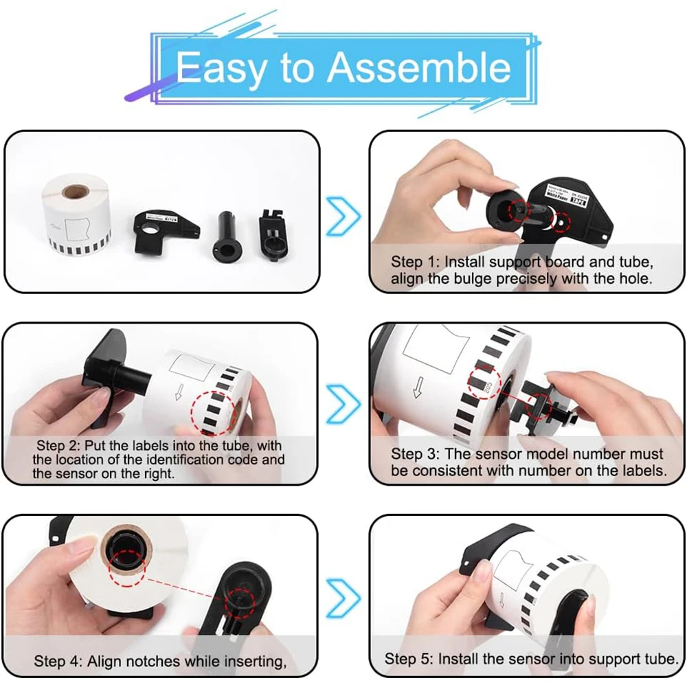 ذاتية اللصق ملصق لصيقة علامة لفة DK11202 11208 22205 11201 متوافق مع Brother QL طابعة ملصقات QL-800 QL600 810W 820nwb #6