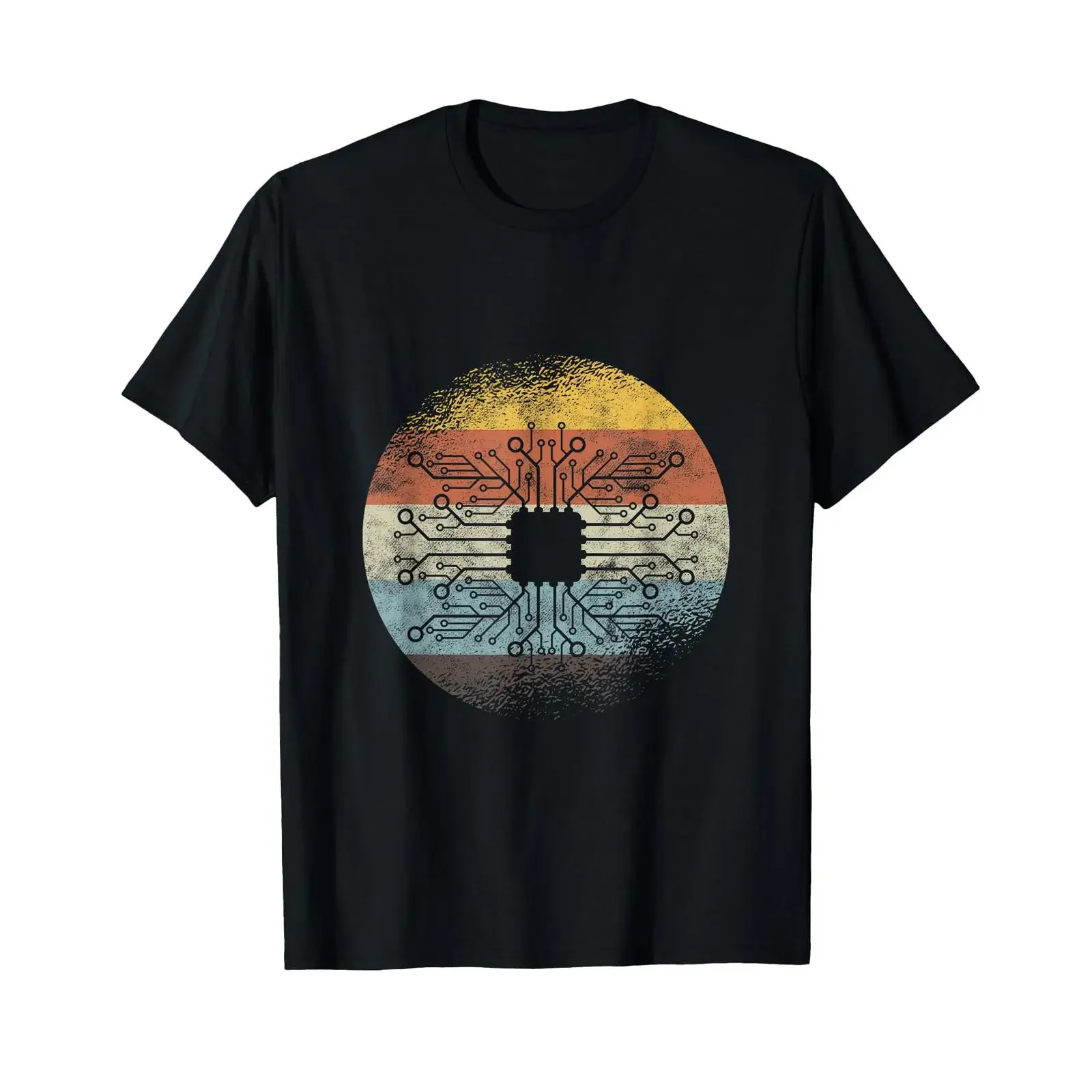 Tech Computer PC IT Programmer CPU T Shirt vintage Washed Slightly homme Breathable Stretched Casual fashion Stylish Soft