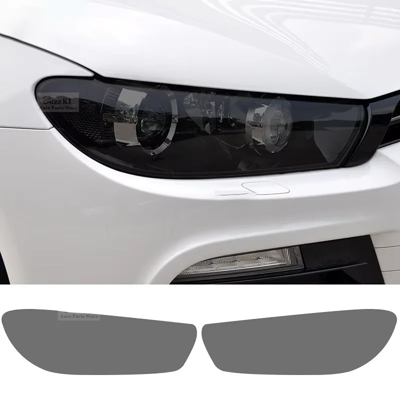 For Volkswagen Scirocco MK3 TDI R Line 2008-2017 Car Headlight Protective Film Front Light Transparent Smoked Black TPU Sticker