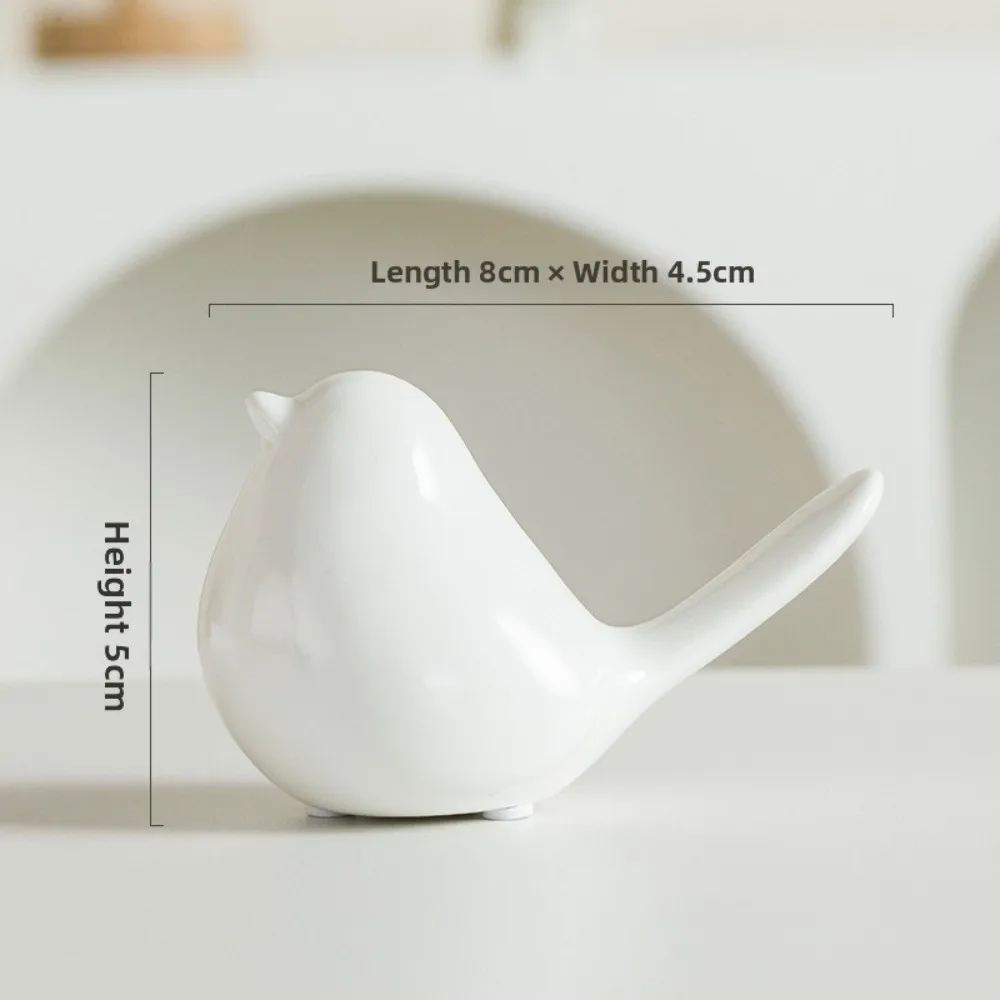 Nordic Style Bird Sculpture Black White Modern Bird Ceramic Figurines Bookshelf Art Deco Animal Statue Ornaments Table Display