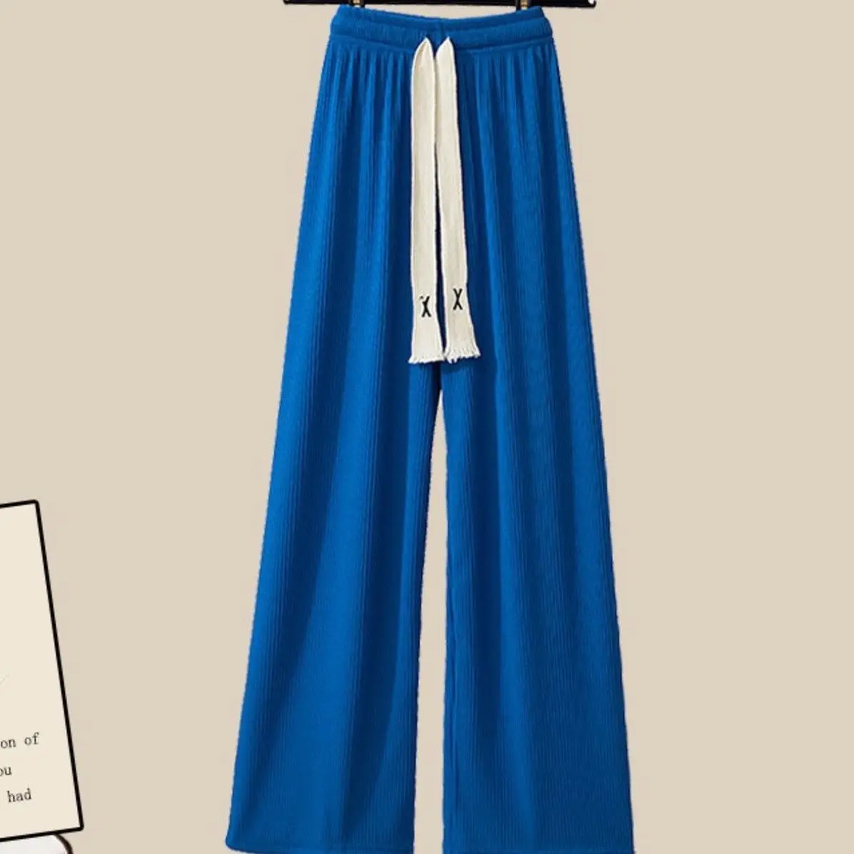 Three-piece Set Summer Shirt Klein Blue Vest Wide Leg Pants Suit Summer 2025 New Women Korea