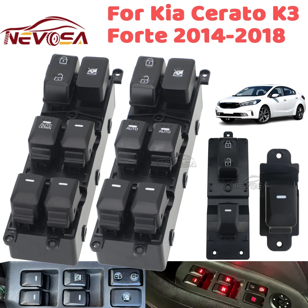 Front Rear Left Right For Kia Cerato K3 Forte 2014 2015 2016 2017 2018 Master Passenger Power Door Window Control Switch Button