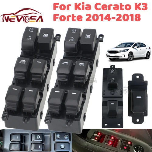 Imagen 1 del producto Interruptor de Control de Ventana Eléctrica para Puerta Delantera/Trasera Izquierda/Derecha, para Kia Cerato K3 Forte 2014 2015 2016 2017 2018, Lado del Conductor y del Pasajero