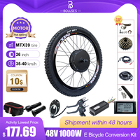 26inch 1000W Electric Bike Hub Motor Kit S900 LCD Display MTX39 Brushless Gearless Rear Hub Motor Wheel 48V eBike Conversion Kit