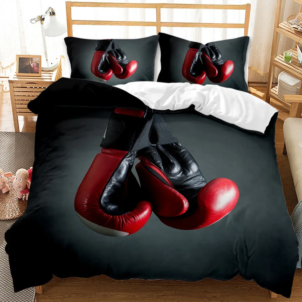 

Boxing Games Duvet Cover Set Red Blue Boxing Bedding Set Competitive Sports Boxing Game Double Queen King Polyester Quilt Cover
