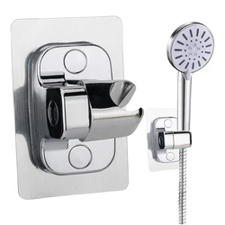 1pc Shower Head Holder Adjustable Wall Mounted Shower Holder Self-Adhesive Showerhead Handheld Bracket Bathroom Accessories