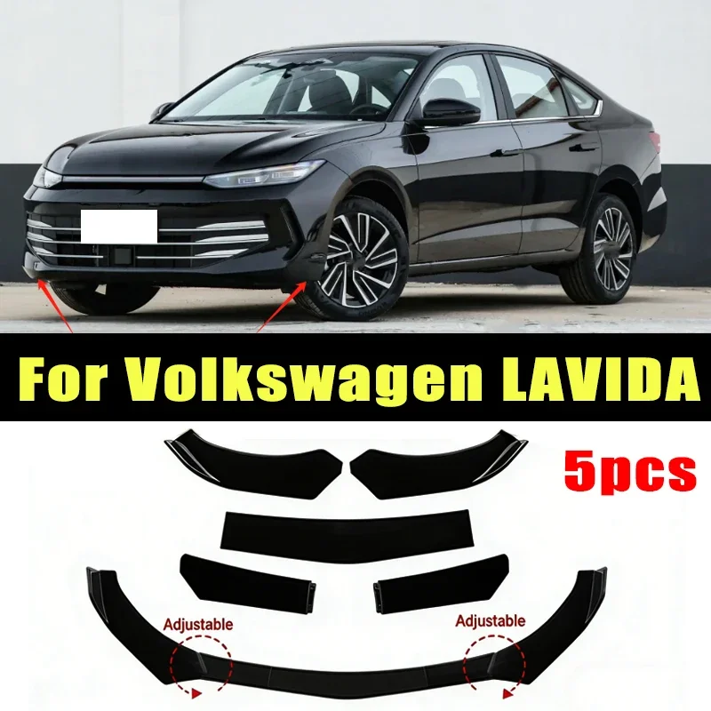 

5Pcs ABS Material Universal Car Front Bumper Separator Bumper Lip Body Kit Duck Lip Separator For Volkswagen LAVIDA Accessories