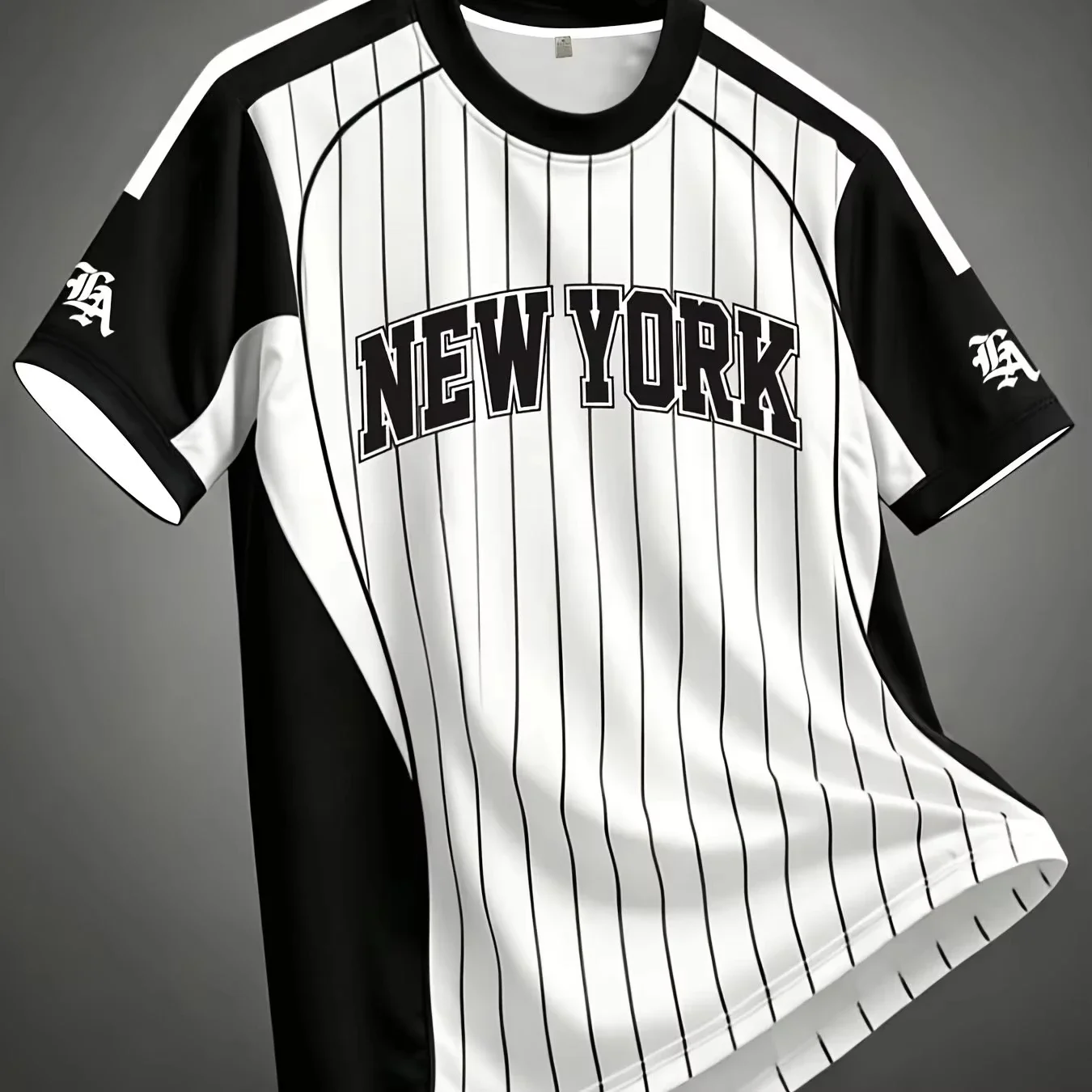 Men Mesh Sports T‑Shirt Letter Print Pinstripe Color Block O‑Neck Short Sleeve Breathable Summer Tees Tops