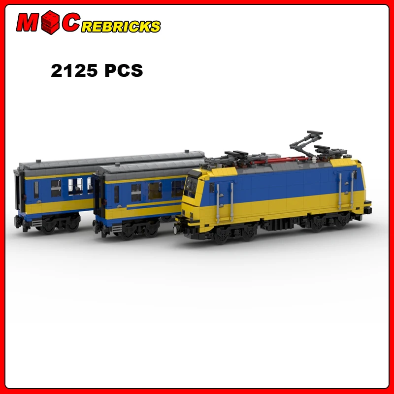 MOC Train Series Bombardier Traxx 2 Euro Cargo Rail Model DIY Assemble Bricks Building Blocks Boys Puzzle Toy Kids Birthday Gift