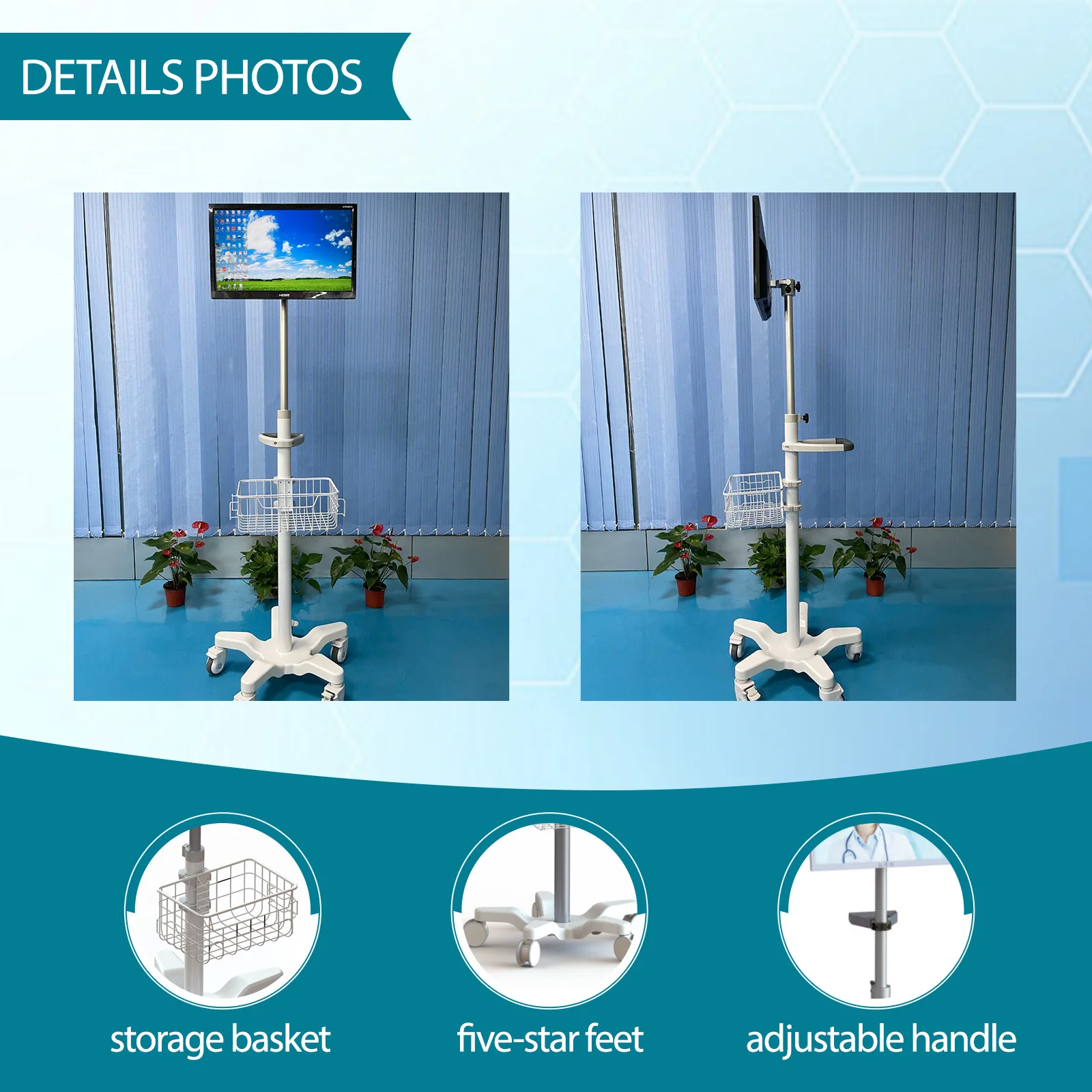 Airow Endoscope Ultrasound Monitor Medical Salon Medication Computer Hospital Beauty Emergency Machine Equipment Ecg Trolley